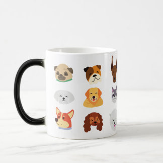Sött färgglatt mönster med hundraser kaffemugg