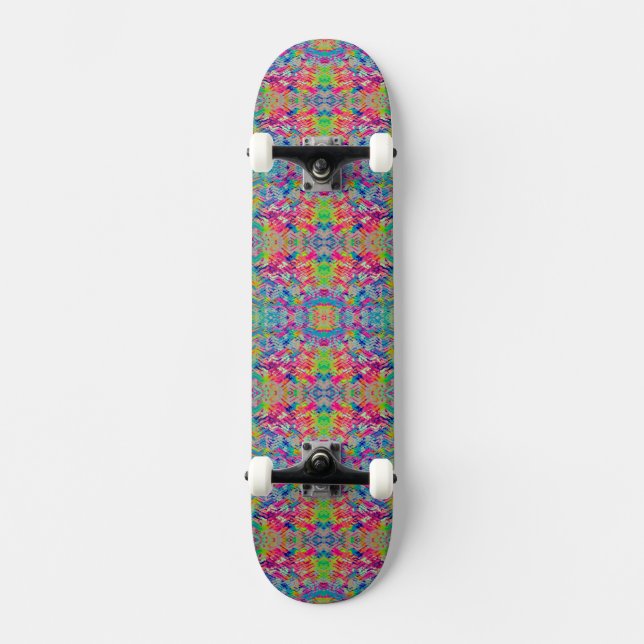 Sött färgglatt neonspårdesign mini skateboard bräda 18,5 cm (Framsida)