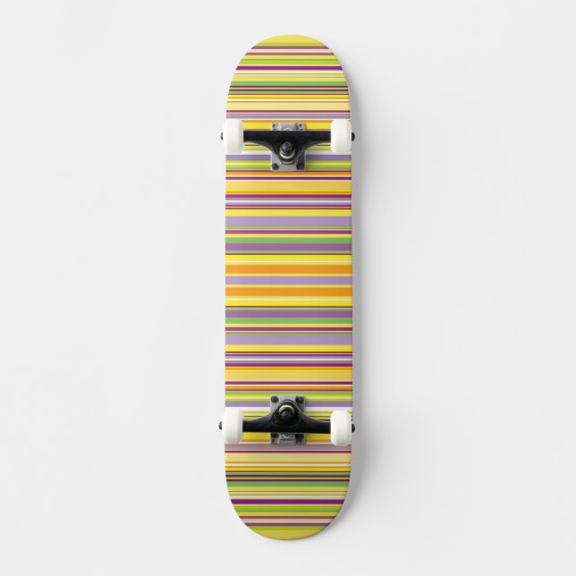 Sött färgglatt randigt mönster mini skateboard bräda 18,5 cm (Framsida)