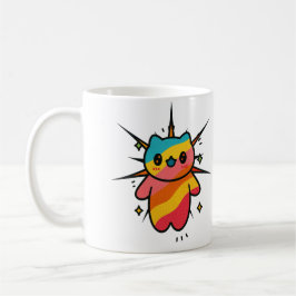 Sött Färgglatt Tecknat Katt Kosmiskt Pop Art Mugg