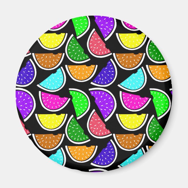 Sött färgglatt vattenmelonmönster magnet (Framsidan)