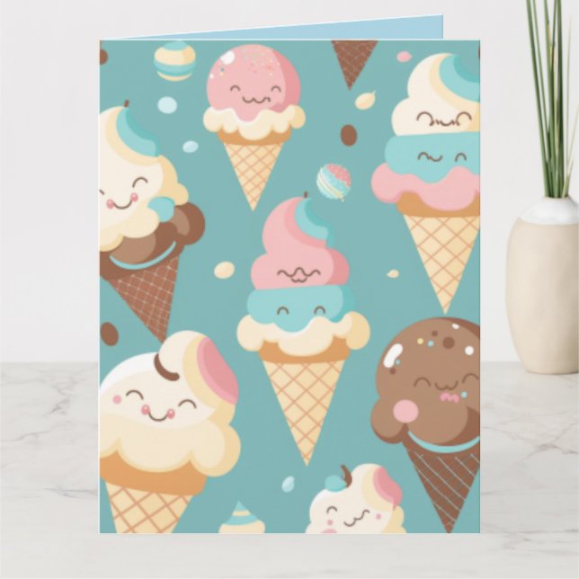 Sött färggrant glass kort (Framsida)