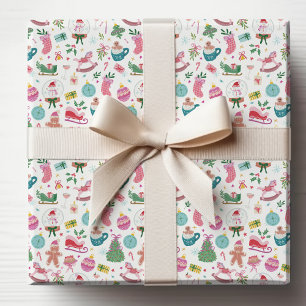 Sött färggrant julfirande presentpapper