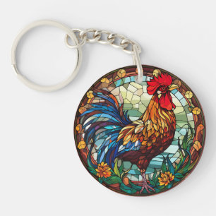 Sött fastfärgat glas Chickens Tupp