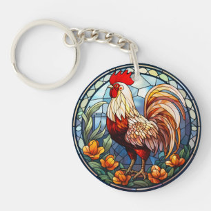 Sött fastfärgat glas Chickens Tupp