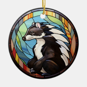 Sött fastnat glas Skunk Julgransprydnad Keramik