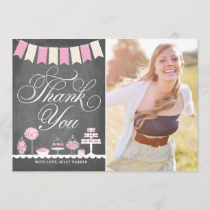 Sött festtack med fotoet tack kort