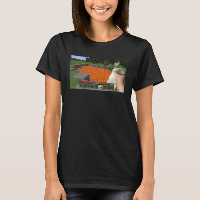 Sött fet råtta som blir gripen meme t shirt (Framsida)