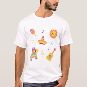 Sött fiestaset, Maraca, Sol, Sombrerohatt, Pinata T Shirt