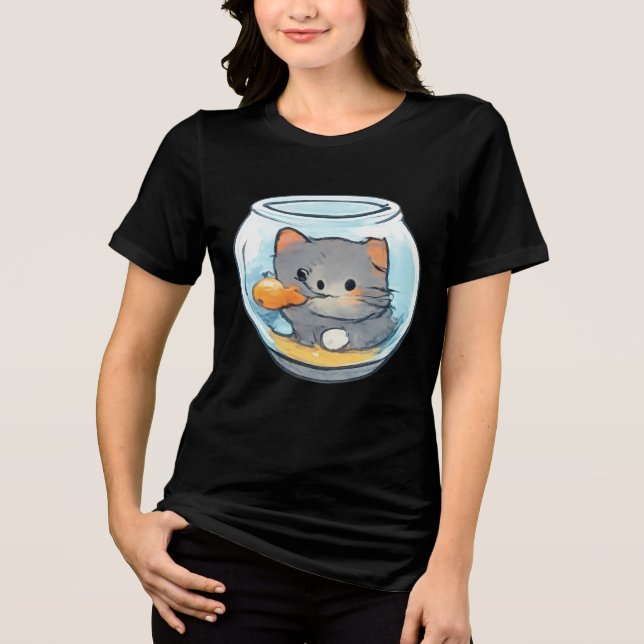 Sött fiskbollsvalp t shirt (Framsida)