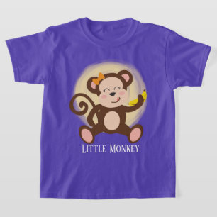 sött flicka lilla apa lägg till text t shirt