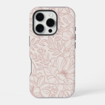 Sött flickaktigt pastellrosa blommigt telefonfodra
