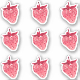 Sött flickaktigt rosa estetiskt glitterjordbärs-se klistermärken