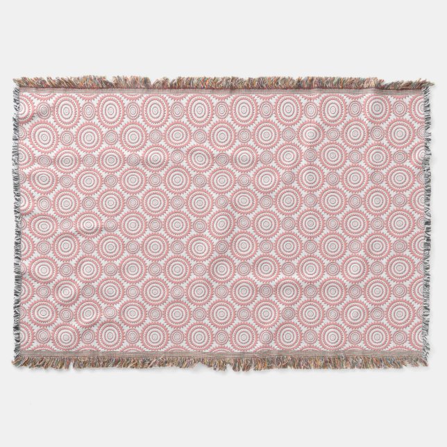 Sött flickigt mönster rosa och vit geometrisk cirk filt (Framsidan)