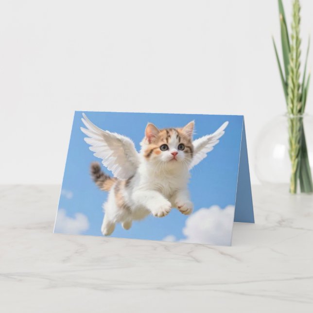 Sött flygande kattunge kort (Framsida)