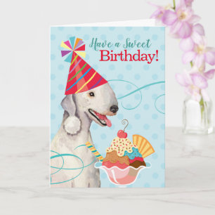 Sött födelsedagskort Bedlington Terrier Card Kort