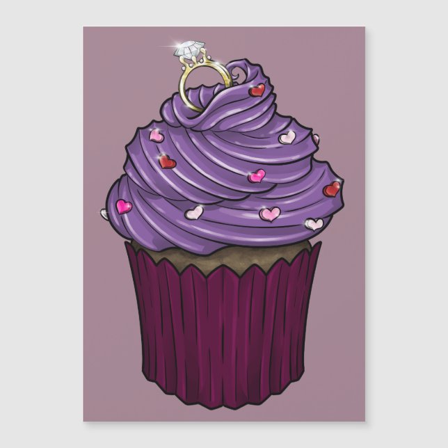 Sött Förslag Cupcake Magnetisk Inbjudningskort (Framsida)