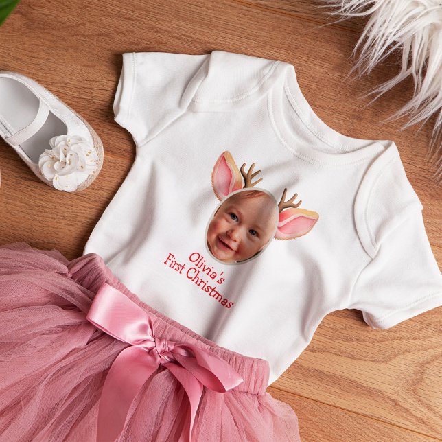 Sött första julen bebis renar t shirt (Skapare uppladdad)