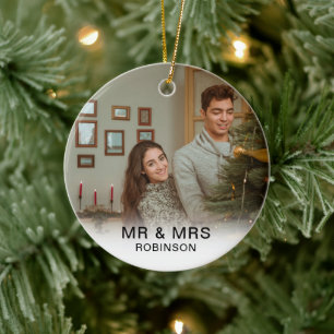 sött Första julen Gift och Glad jul Julgransprydnad Keramik