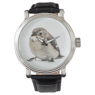 Sött foto på liten trädgårdsfågel armbandsur