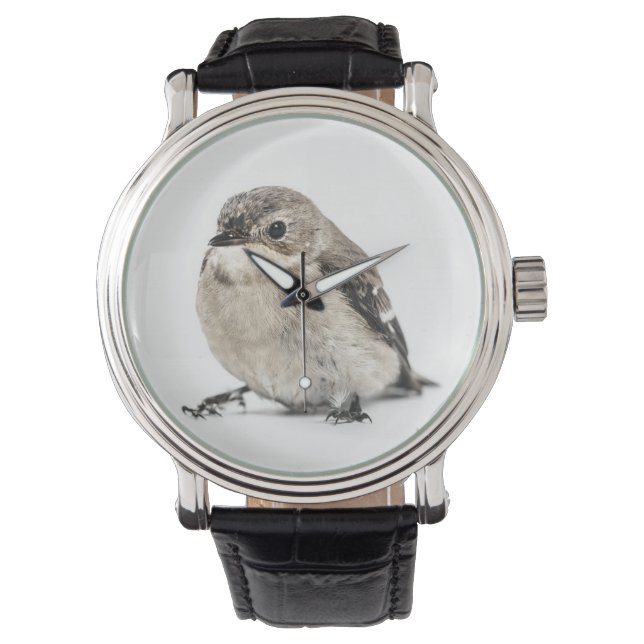 Sött foto på liten trädgårdsfågel armbandsur (Framsida)