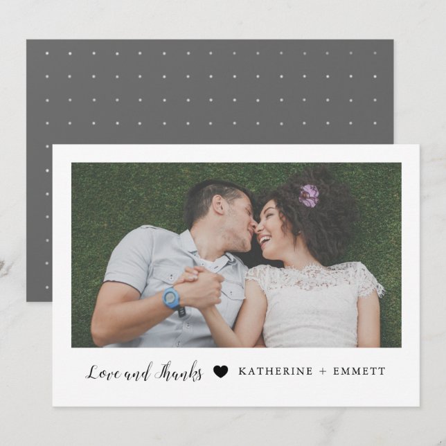 Sött fotoport för Tack i Bröllop (Fram/baksida)