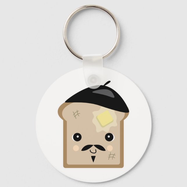 sött franskt toast nyckelring (Framsida)