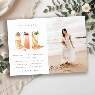 Sött fruktcocktail apelsin foto bröllopsdusch tack kort