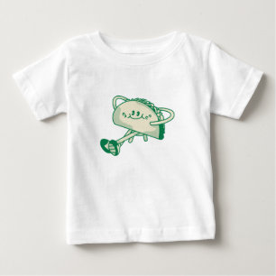 Sött gående grönt taco-maskotkaraktär t shirt