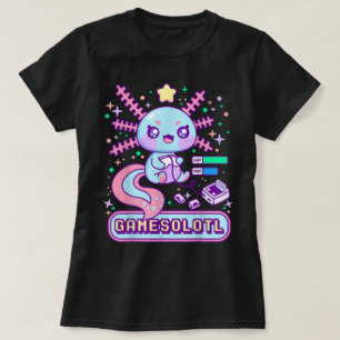Sött Gamer Axolotl Kawaii Design T Shirt