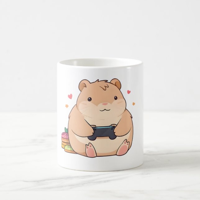 Sött Gamer Capybara Kawaii Design Kaffemugg (Center)