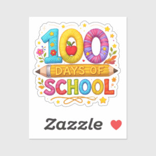 Sött garn 100 dagars skola lärare tjejers t-shirt klistermärken
