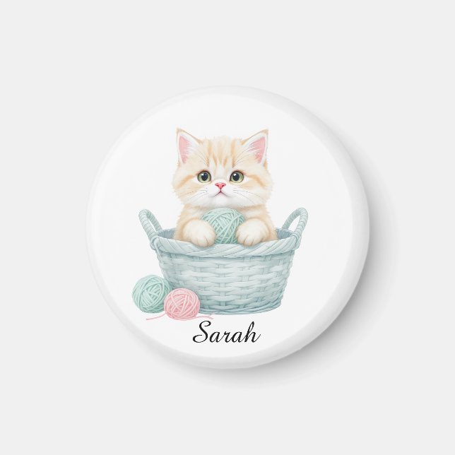 Sött garn kattmagnet magnet (Framsidan)