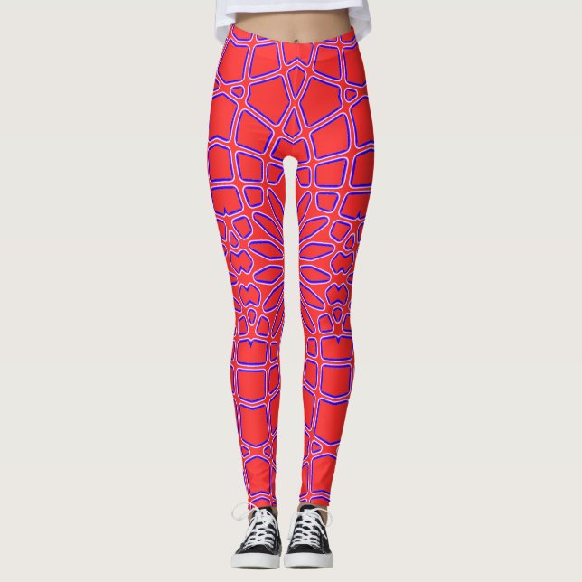 Sött geometriskt mönster "Ratti_Creative_Arts"     Leggings (Framsida)