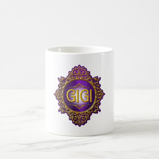 Sött GIGI-Royal Lila & Guld Kaffemugg (Center)