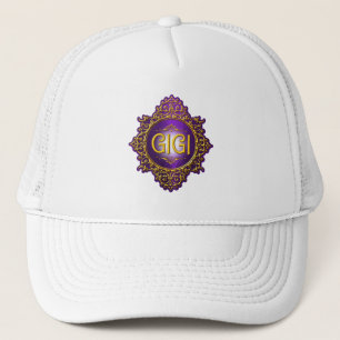 Sött GIGI-Royal Lila & Guld Keps