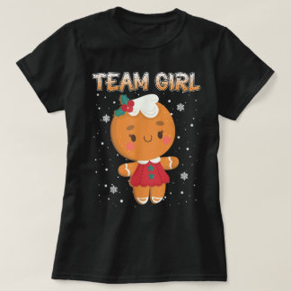 Sött Gingerbread Team Flickdesign T Shirt