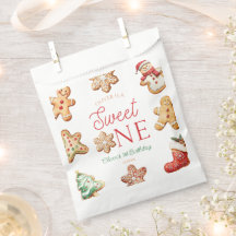 Sött Gingerbreadkakesttema för 1-års födelsedagsfe