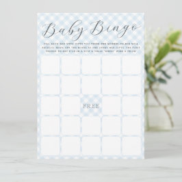 Sött Gingham Baby Bingo Baby Shower Game Card Inbjudningar