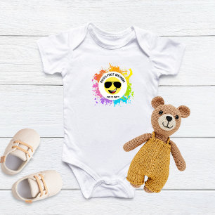 Sött Glad Ansikte, Flygarglasögon, Rolig Första Fö T Shirt