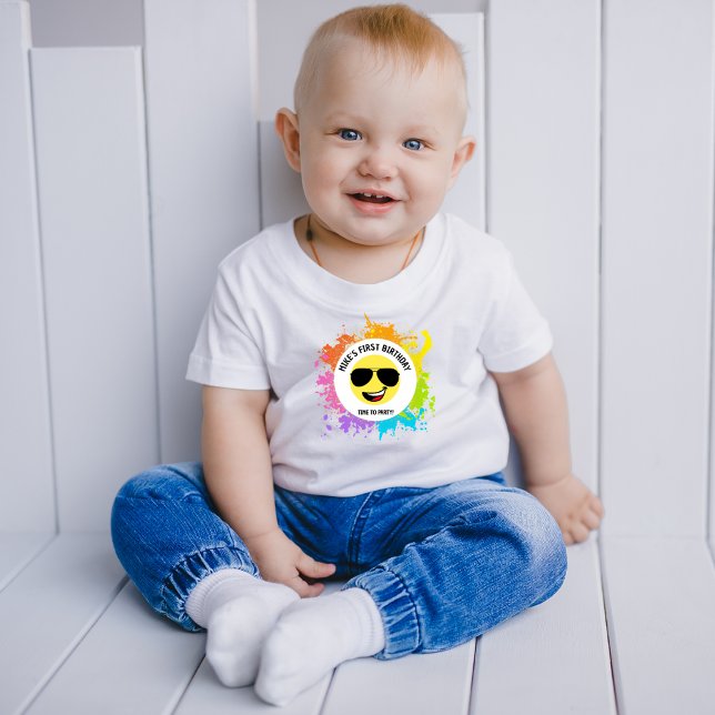 Sött Glad Ansikte, Flygarögon, Rolig Första Födels T Shirt (Skapare uppladdad)