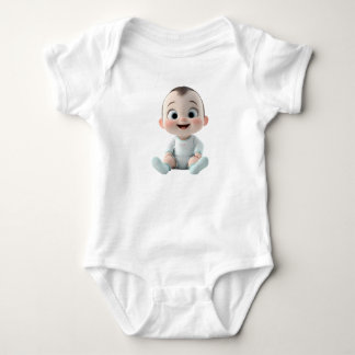 Sött Glad Bebis Tecknad Karaktär T Shirt