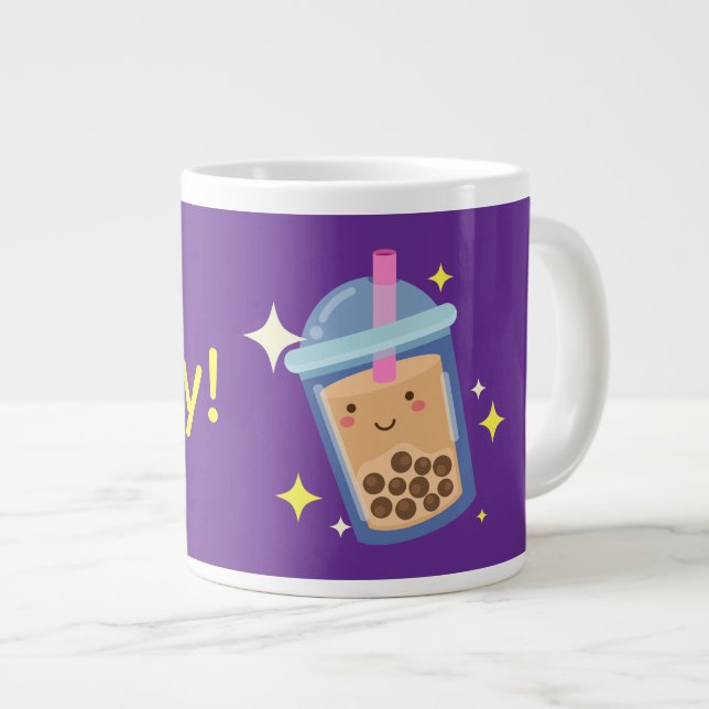 Sött Glad Bubbel Te Design  Jumbo Mugg (Framsida höger)