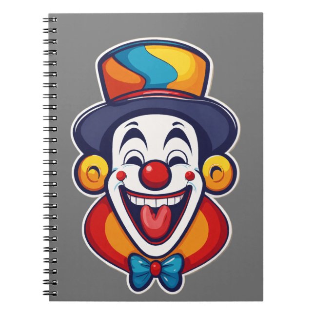 Sött Glad Clown Barn Logotyp Anteckningsbok (Framsidan)