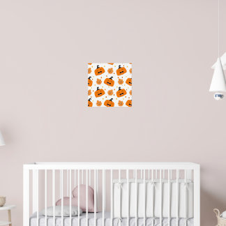 Sött Glad Pumpa & Höstbladsmönster Poster