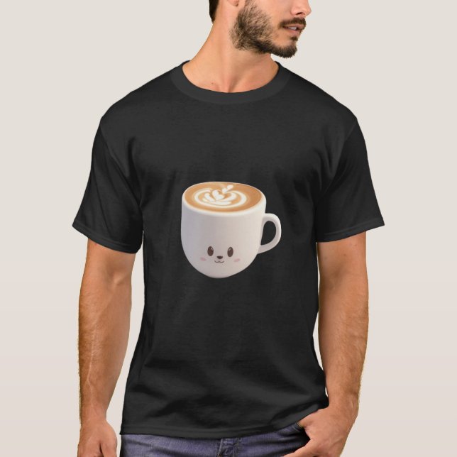 Sött glas cappuccino t shirt (Framsida)