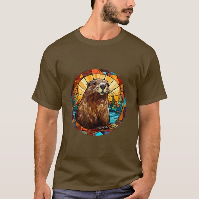 Sött glasaktigt Beaver T Shirt (Framsida)
