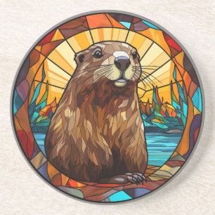 Sött glasaktigt Beaver Underlägg