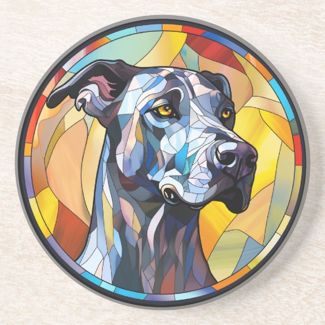 Sött glasaktigt glas Great dane Hund Underlägg (Framsidan)