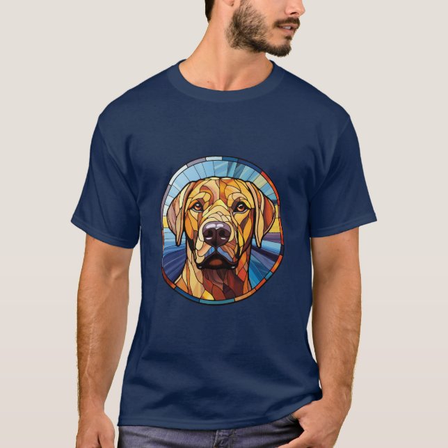 Sött glasaktigt Golden Labrador Hund T Shirt (Framsida)